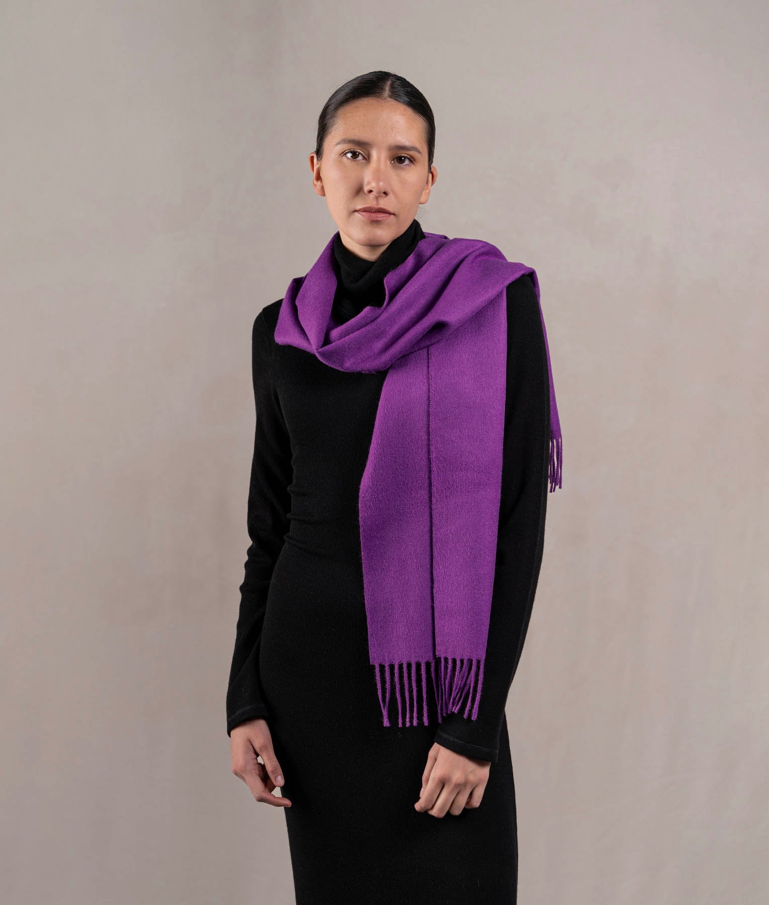 Long Brushed Scarf - Dahlia Purple