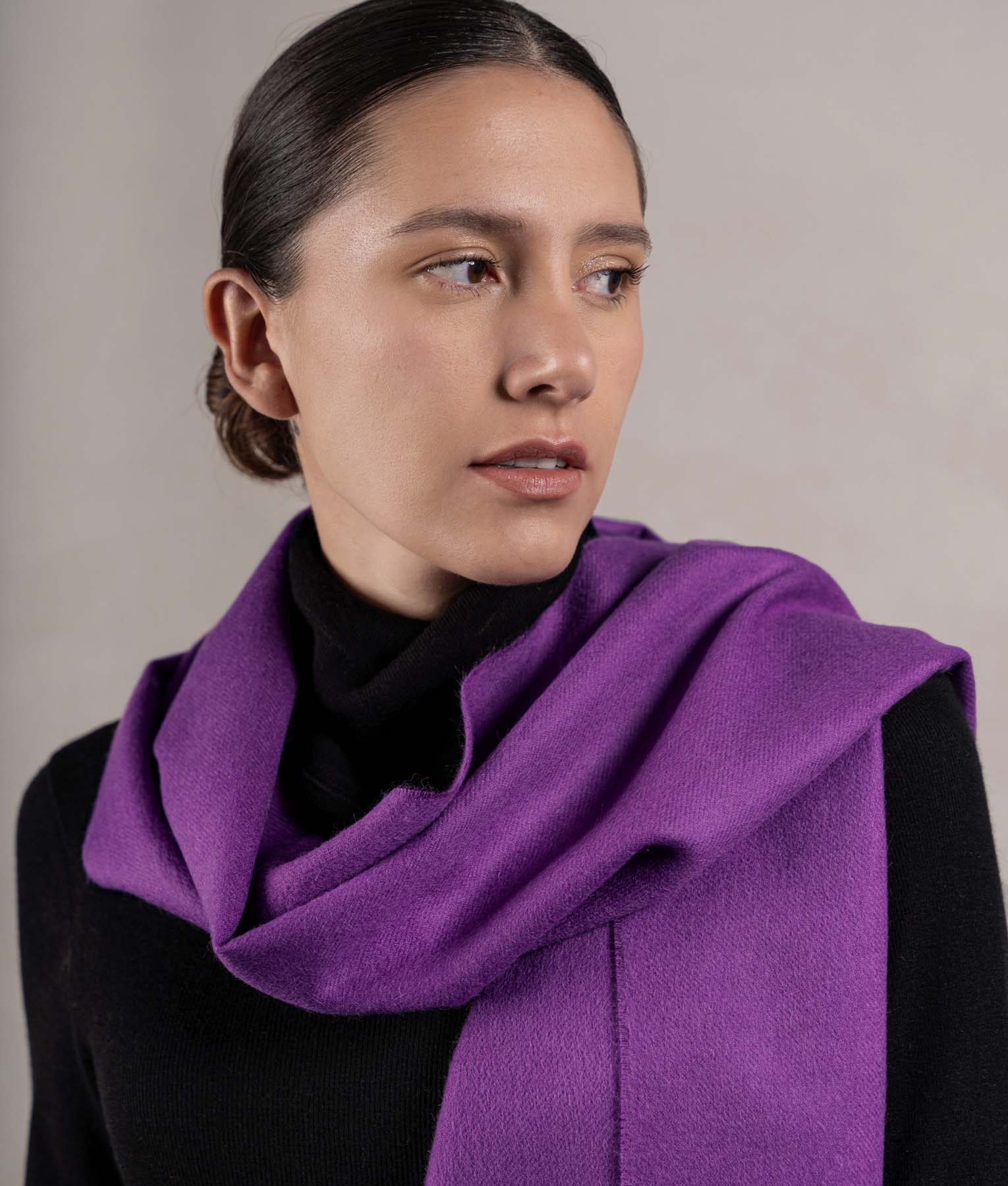 Long Brushed Scarf - Dahlia Purple