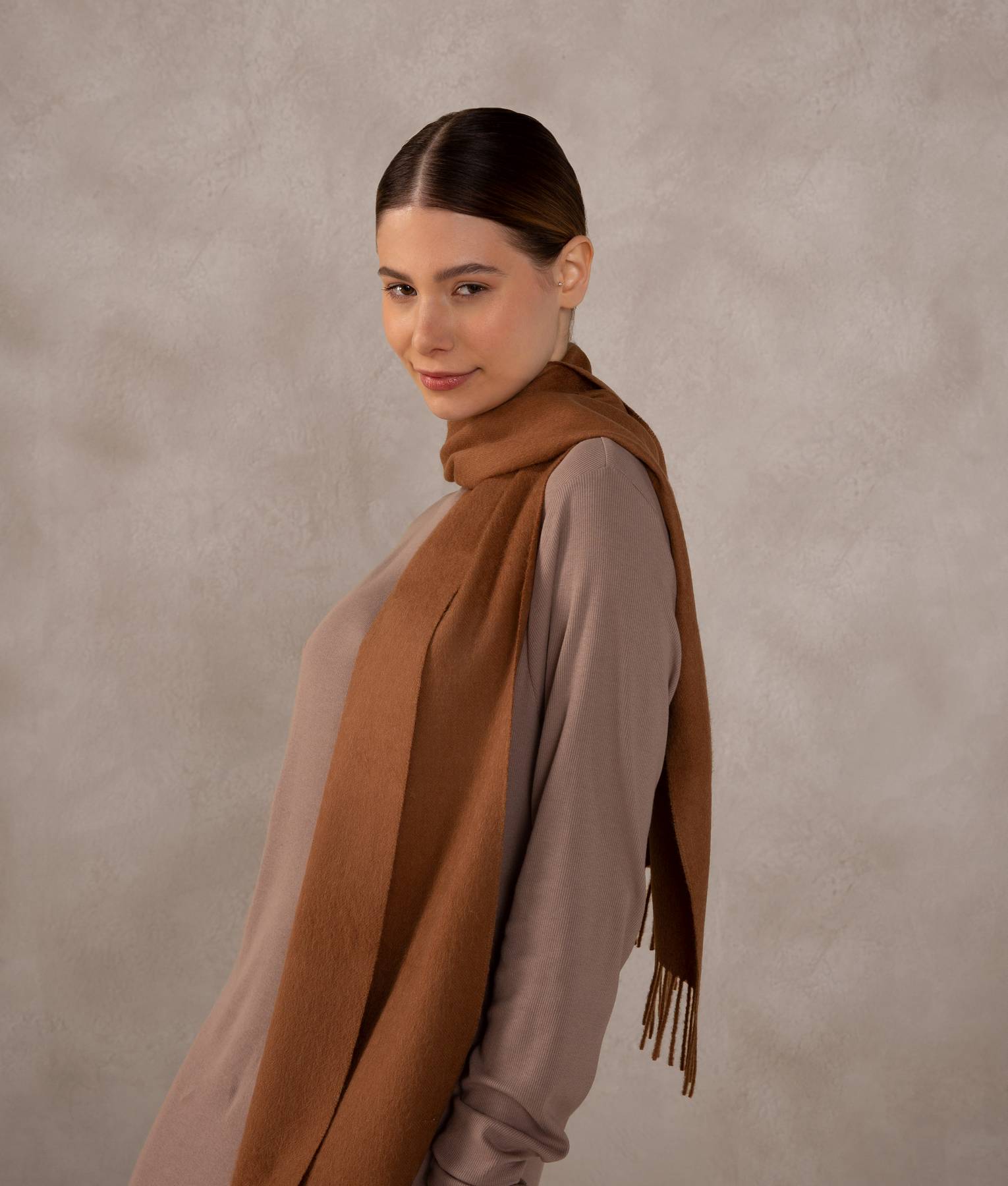 Long Brushed Scarf - Toasted Coconut