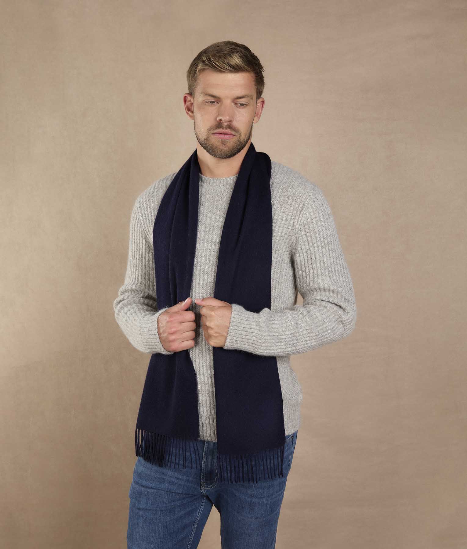 Baby Premium Brushed Scarf - Navy Blue