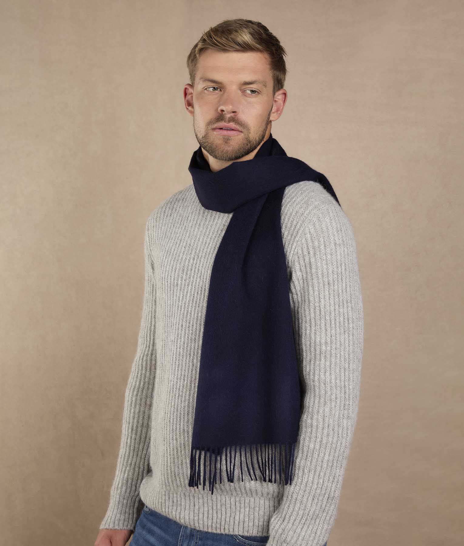 Baby Premium Brushed Scarf - Navy Blue