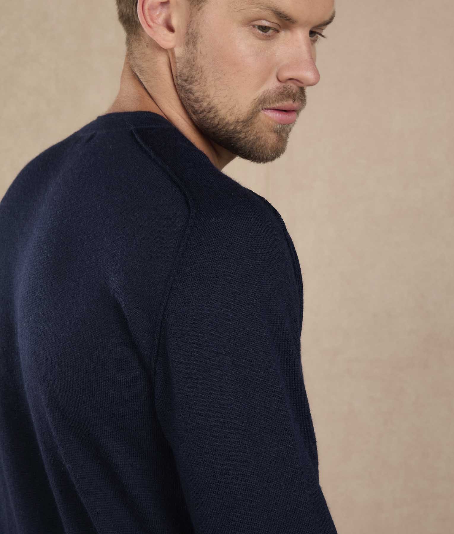 Classic Navy Crew Neck Sweater