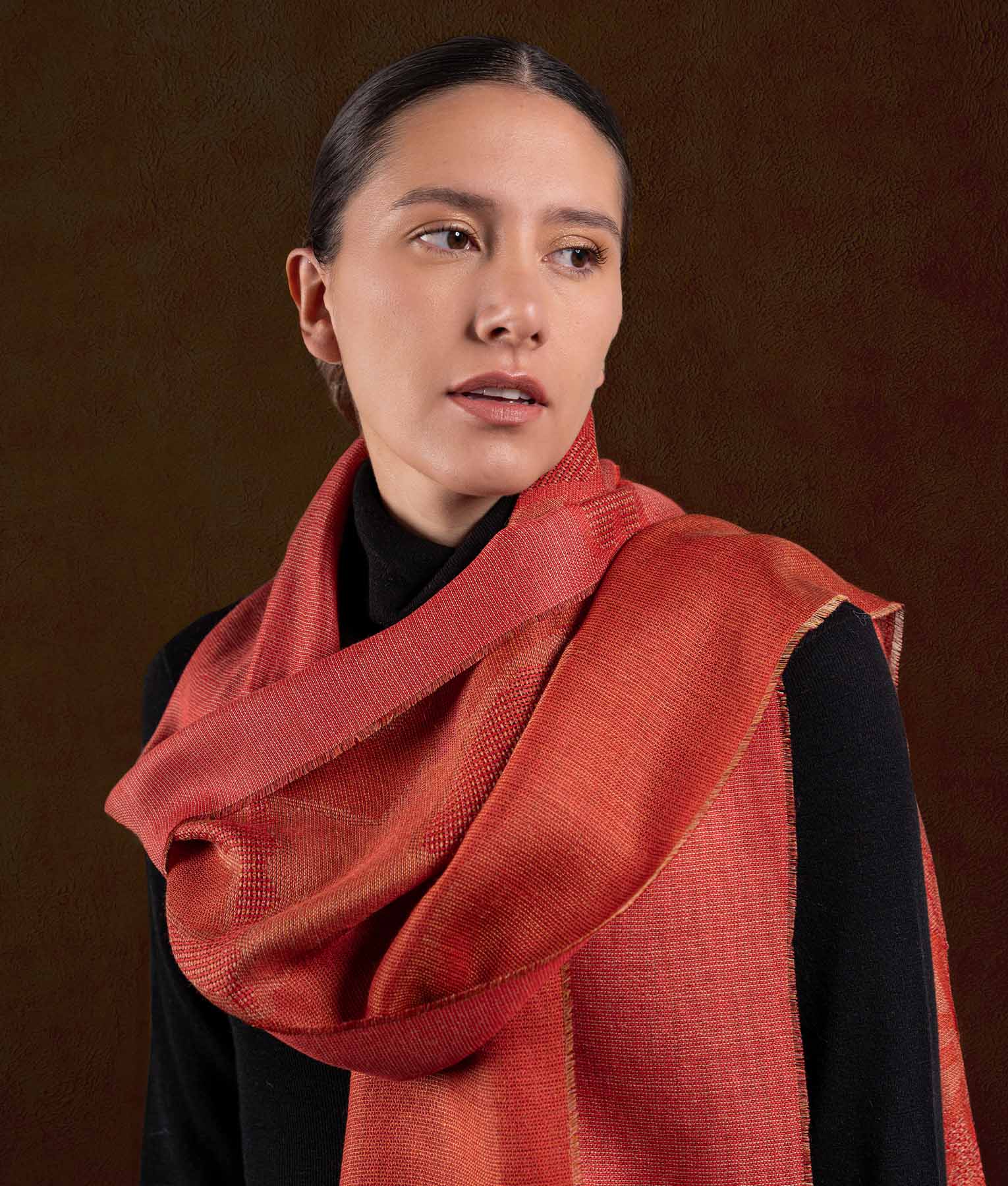 Chancay Dancers Scarf - Ocher Tones