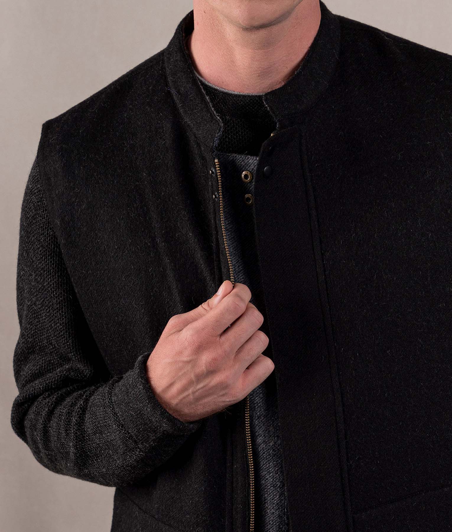 Man Vest - Graphite Grey And Black