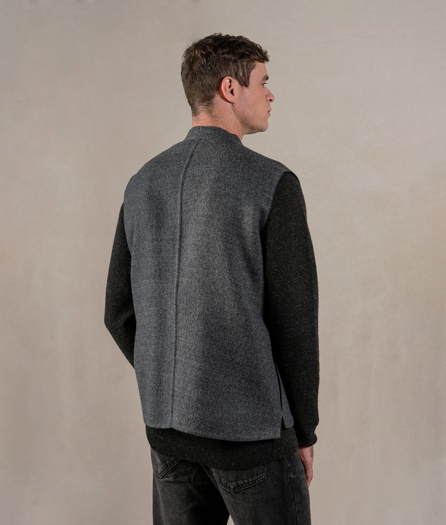 Man Vest - Graphite Grey And Black