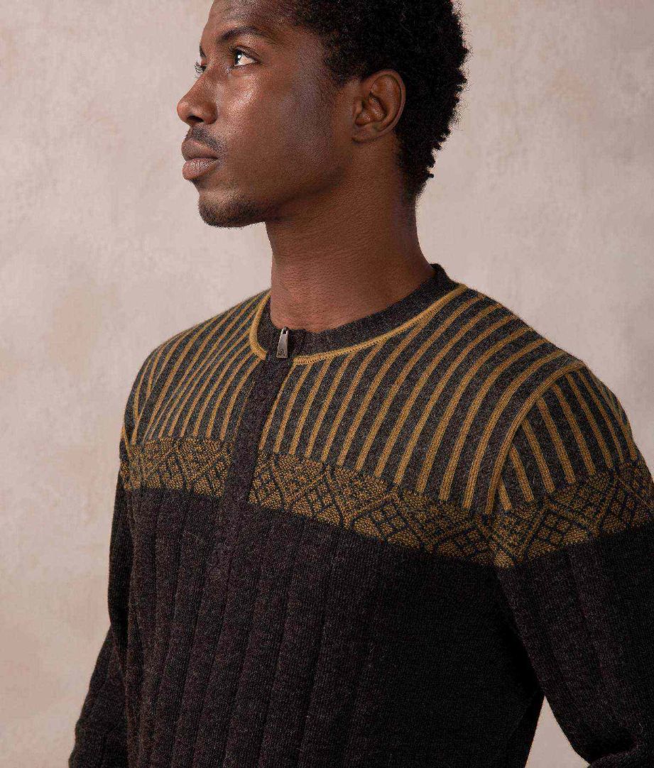 Decab Sweater - Black And Olive Oil