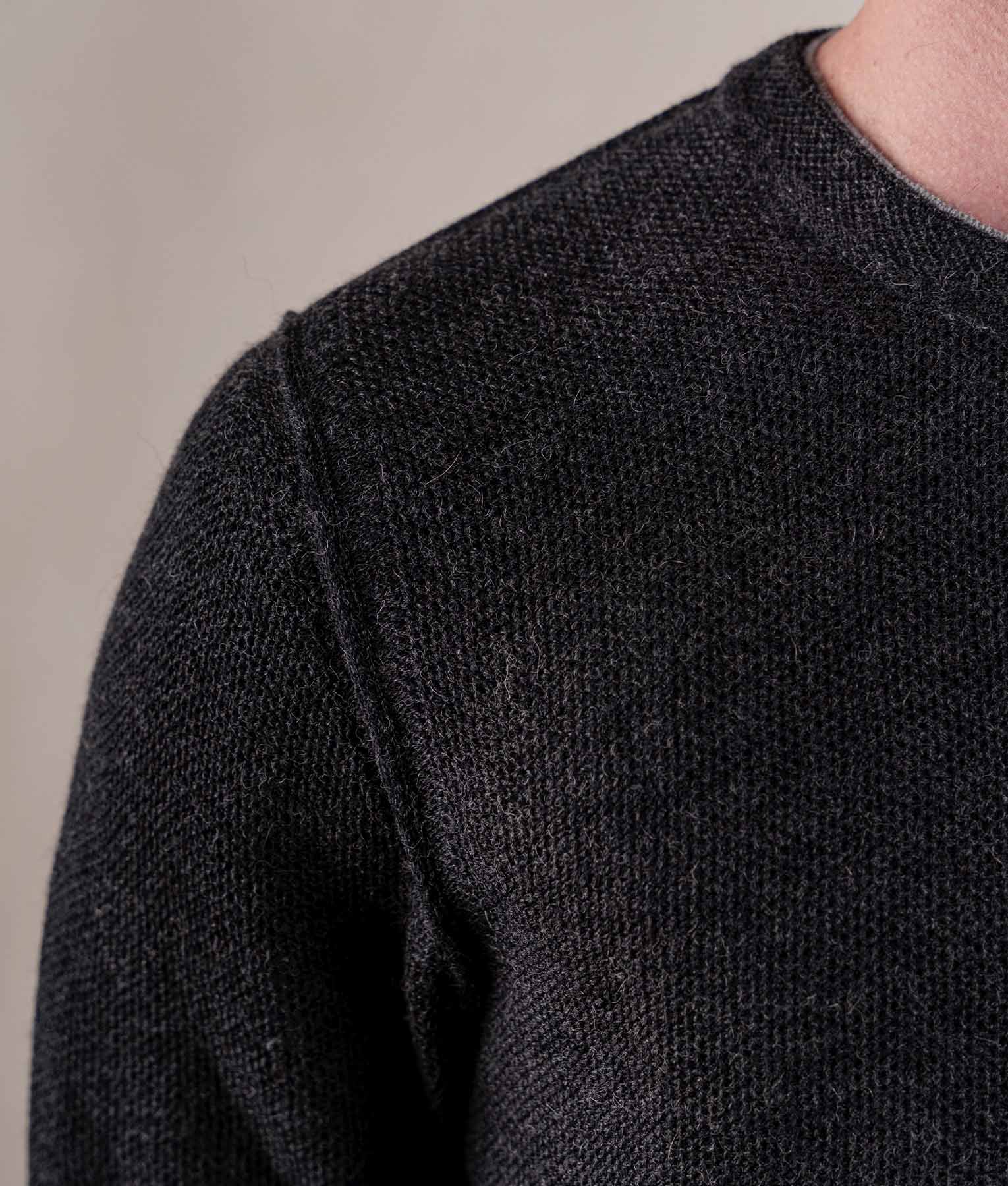 Basic Honey Comb Sweater - Dark Graphite Gray