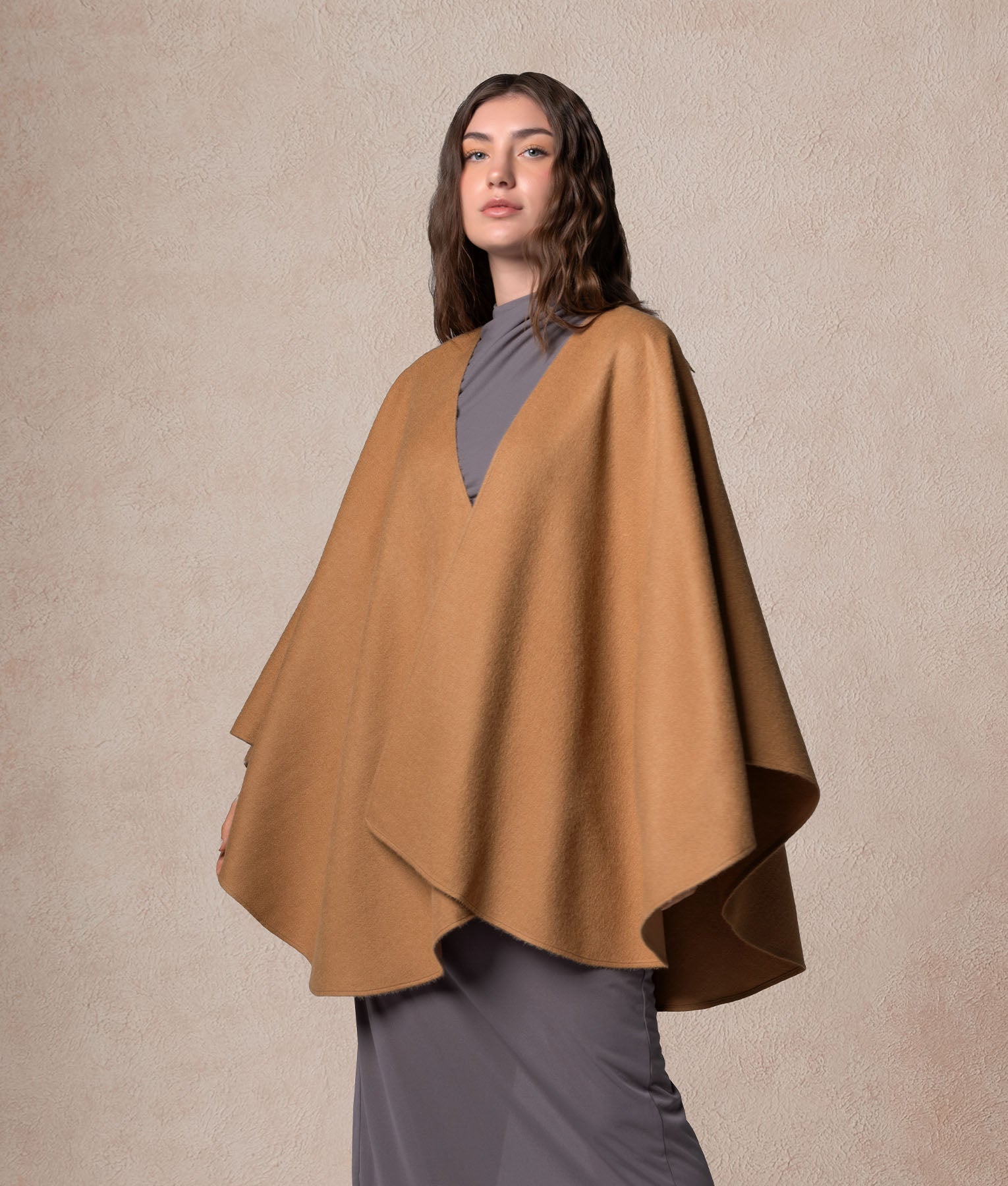 Ruana Baby Alpaca - Tabaco Brown