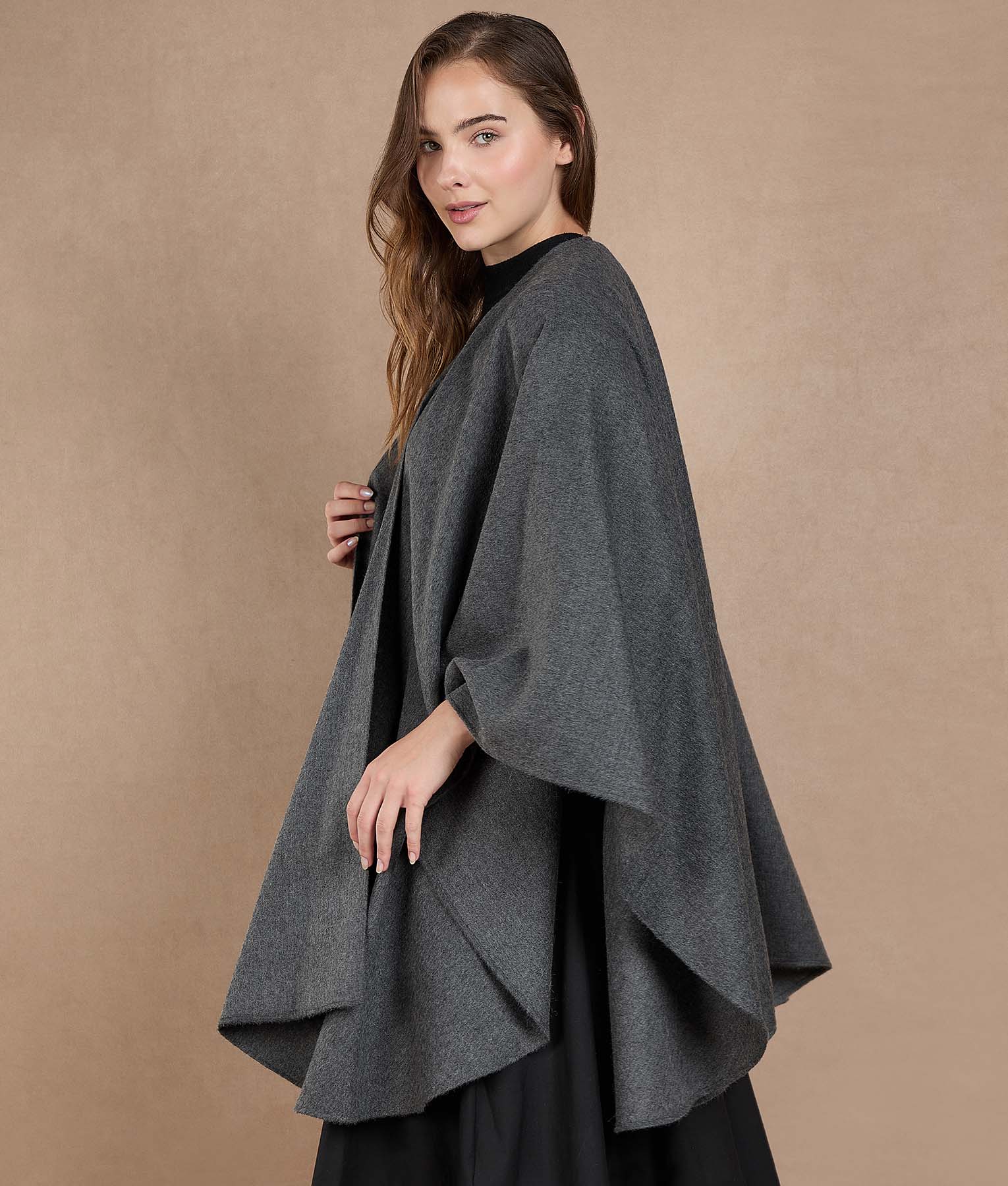 Ruana Baby Alpaca - Smoked Pearl