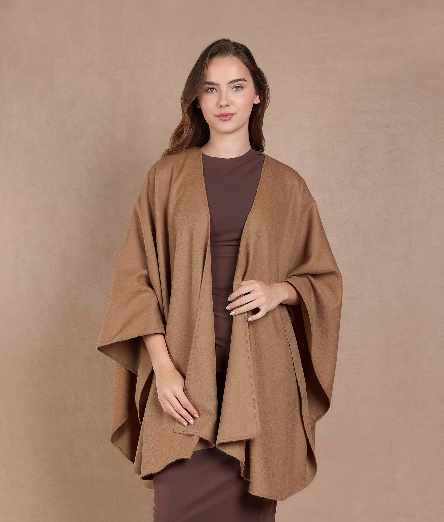 Ruana Baby Alpaca - Tabaco Brown