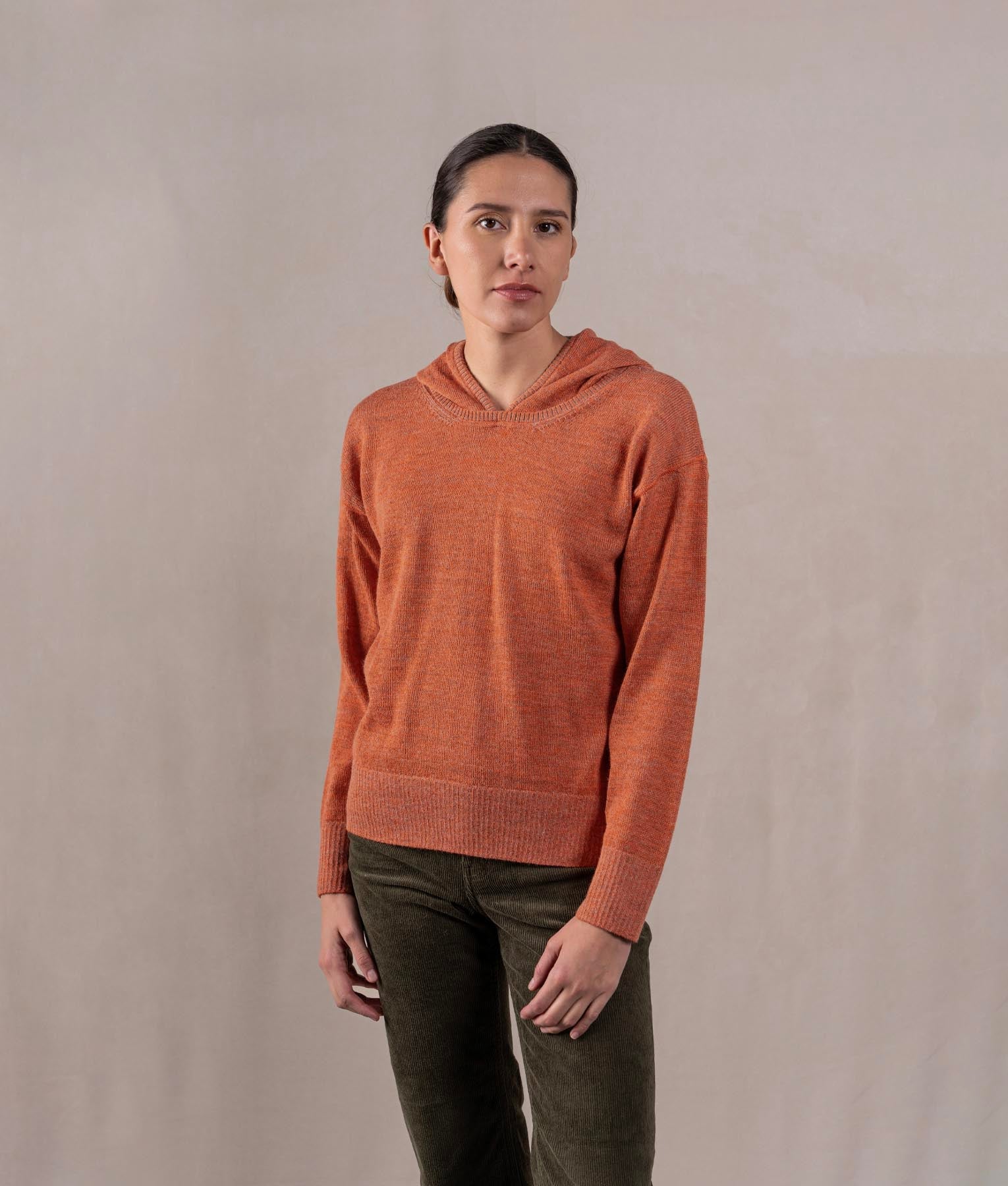 Oversize Sweater - Terracotta Heathered And Sand Beige