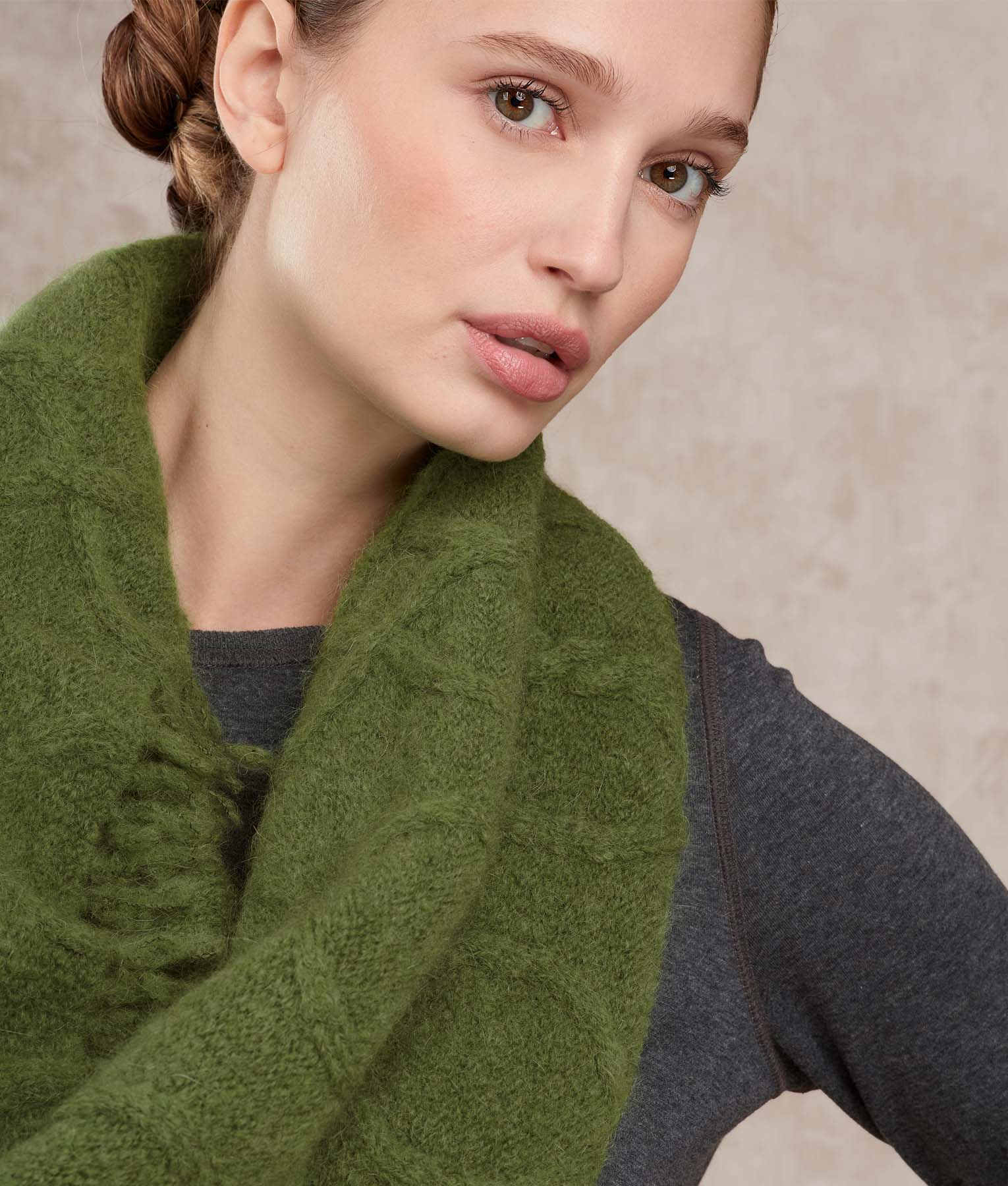Aran Collar - Forest Green