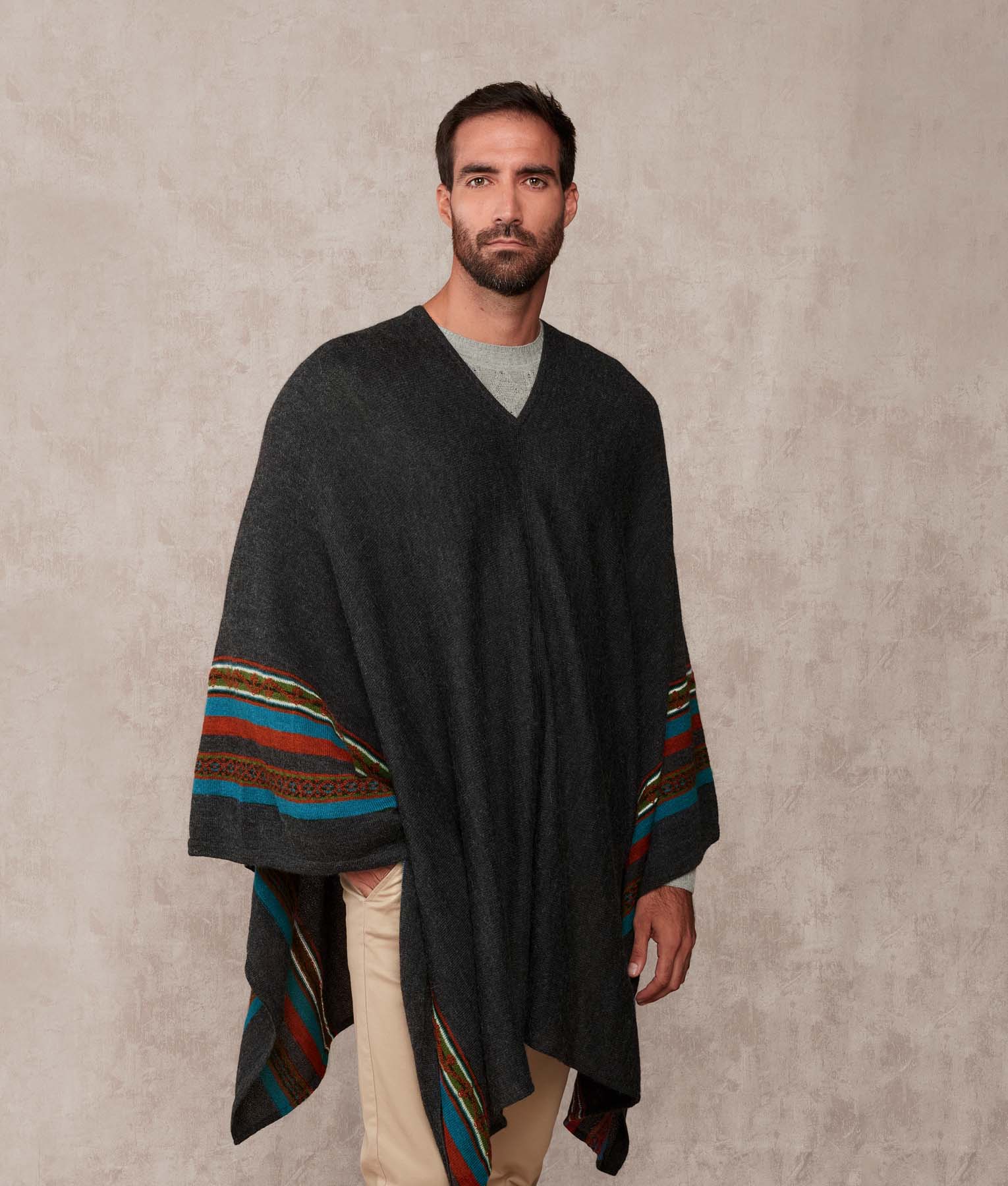 Poncho Rider - Anthracite And Pumpkin Puree
