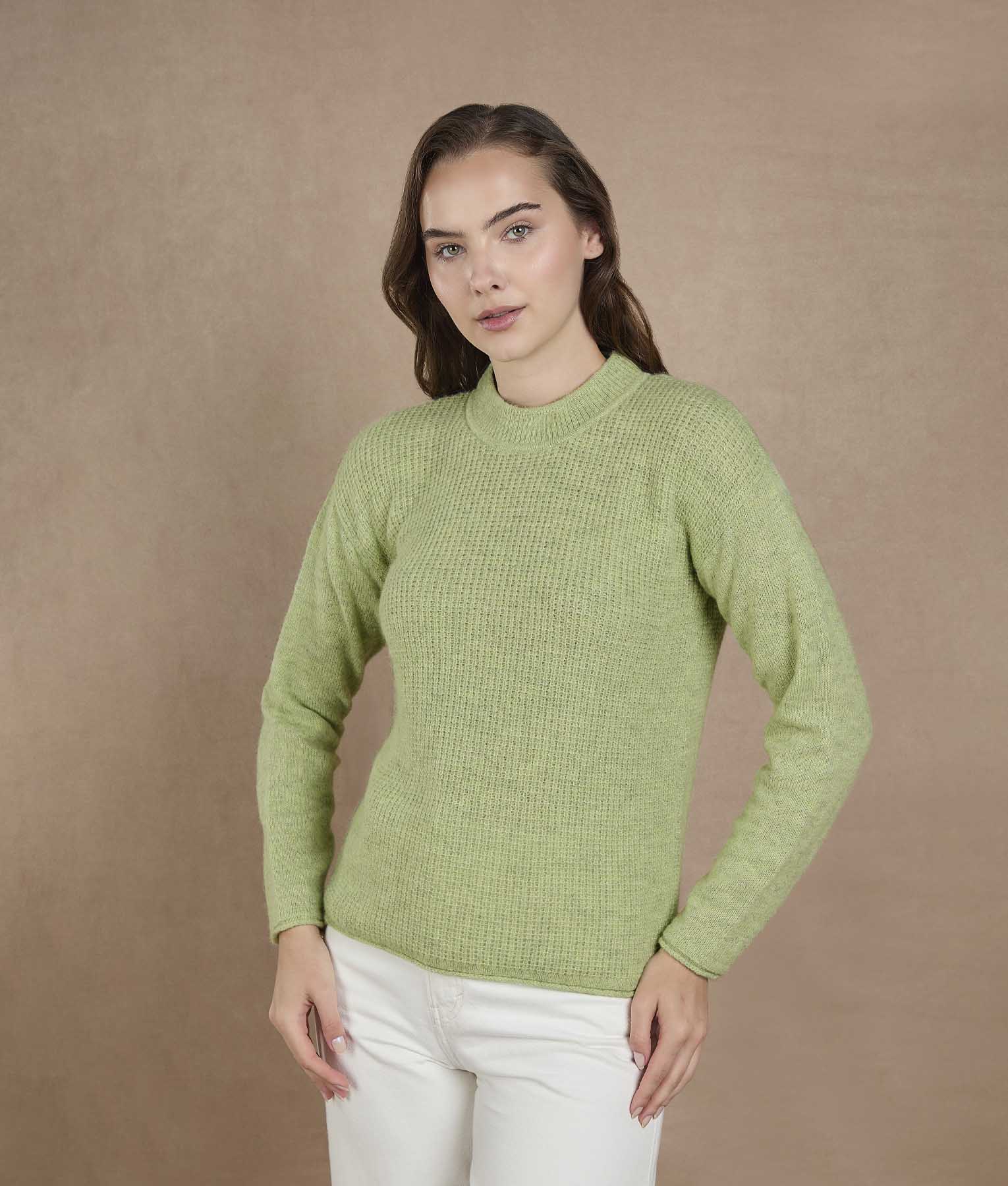 Mock Neck Sweater - Sap Green