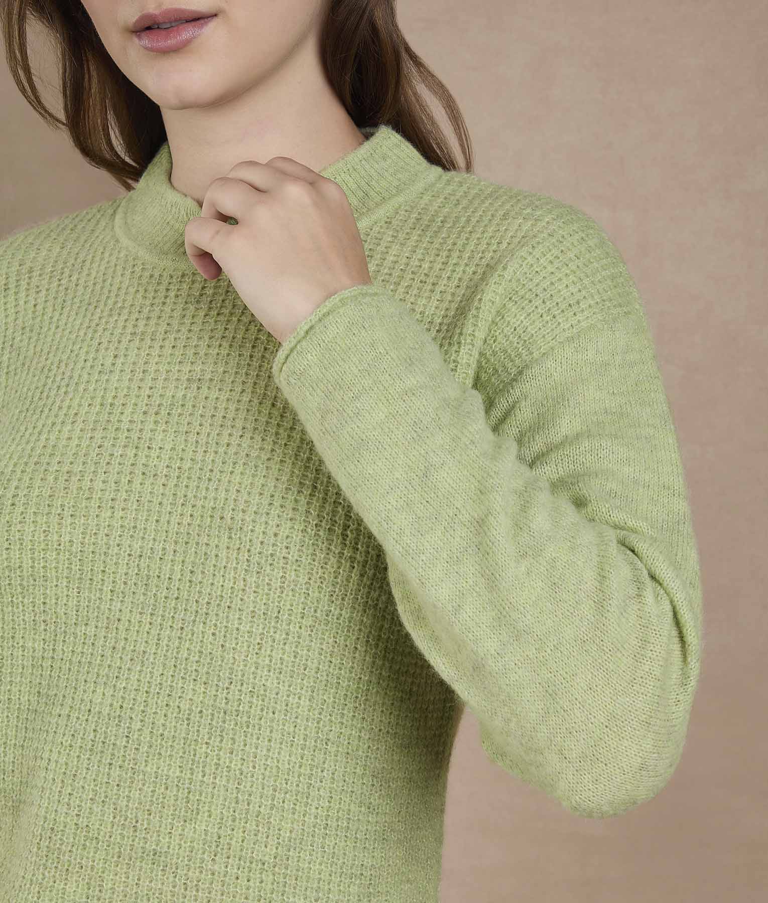 Mock Neck Sweater - Sap Green