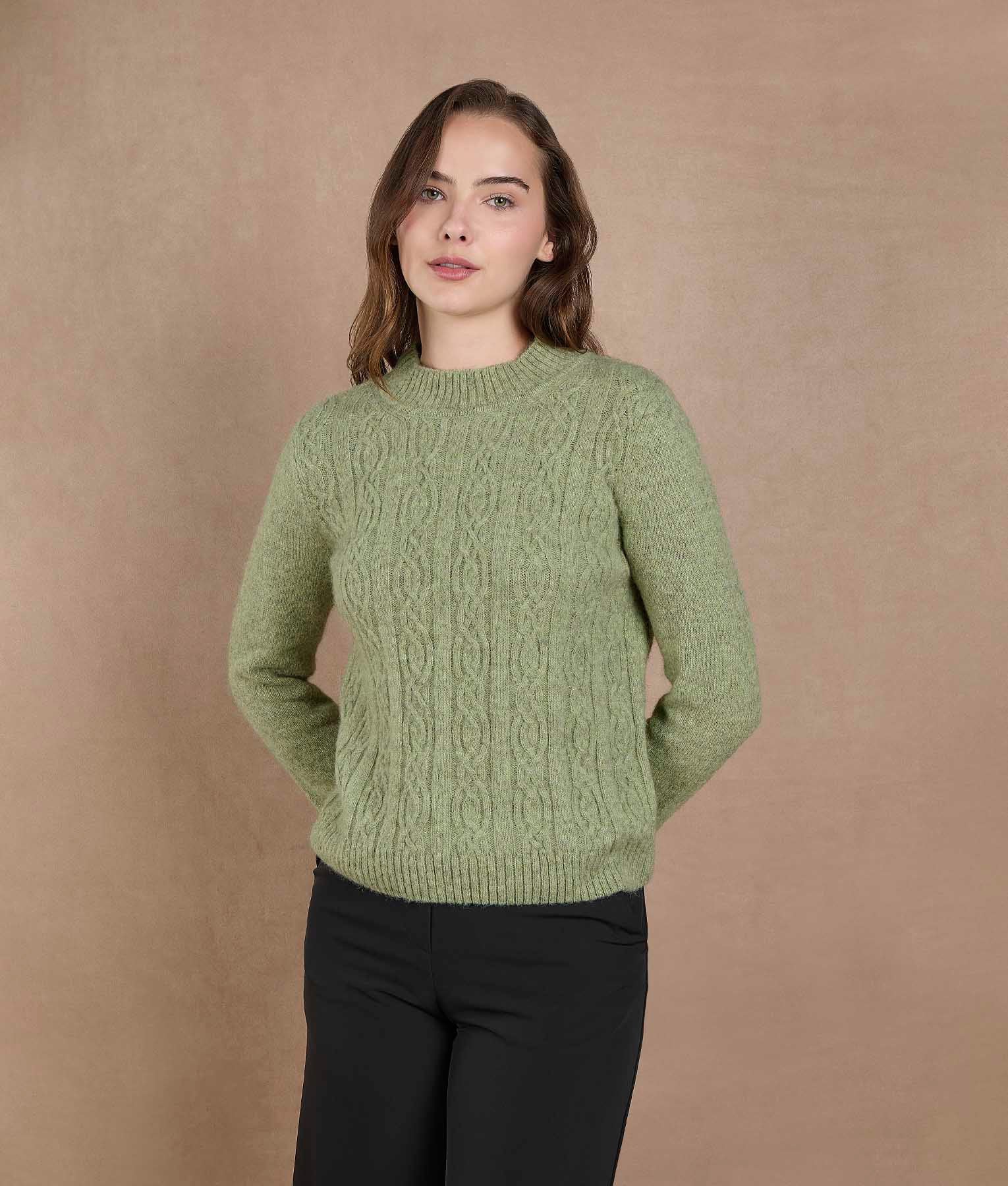 Forest Shade Turtleneck Sweater