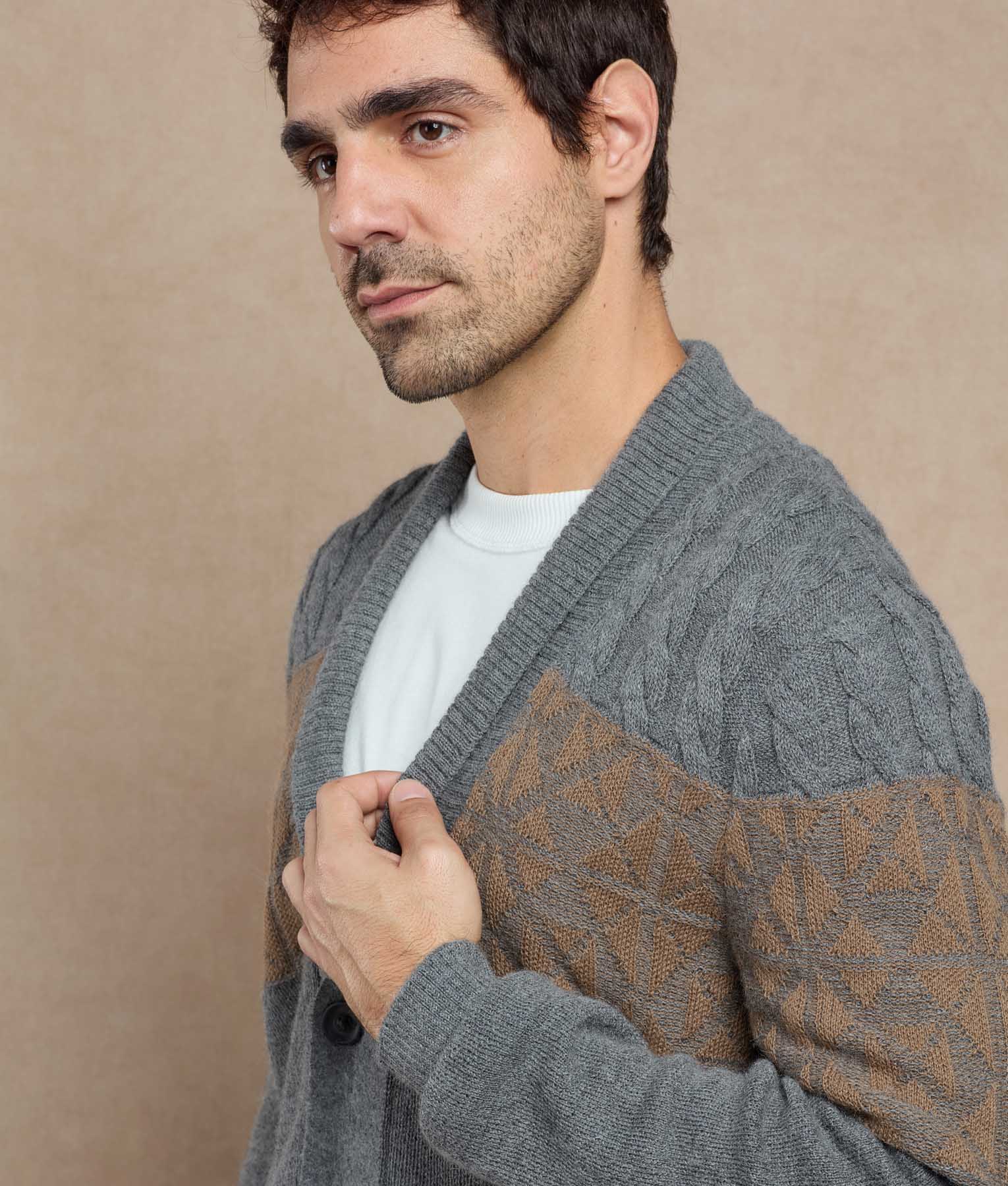 Men Fisherman Cardigan