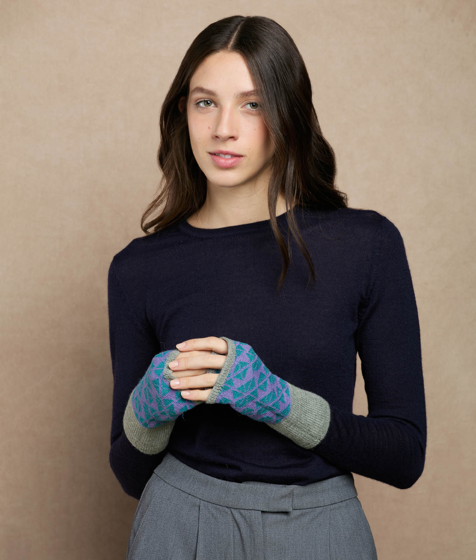 Flowers Reversible Mittens