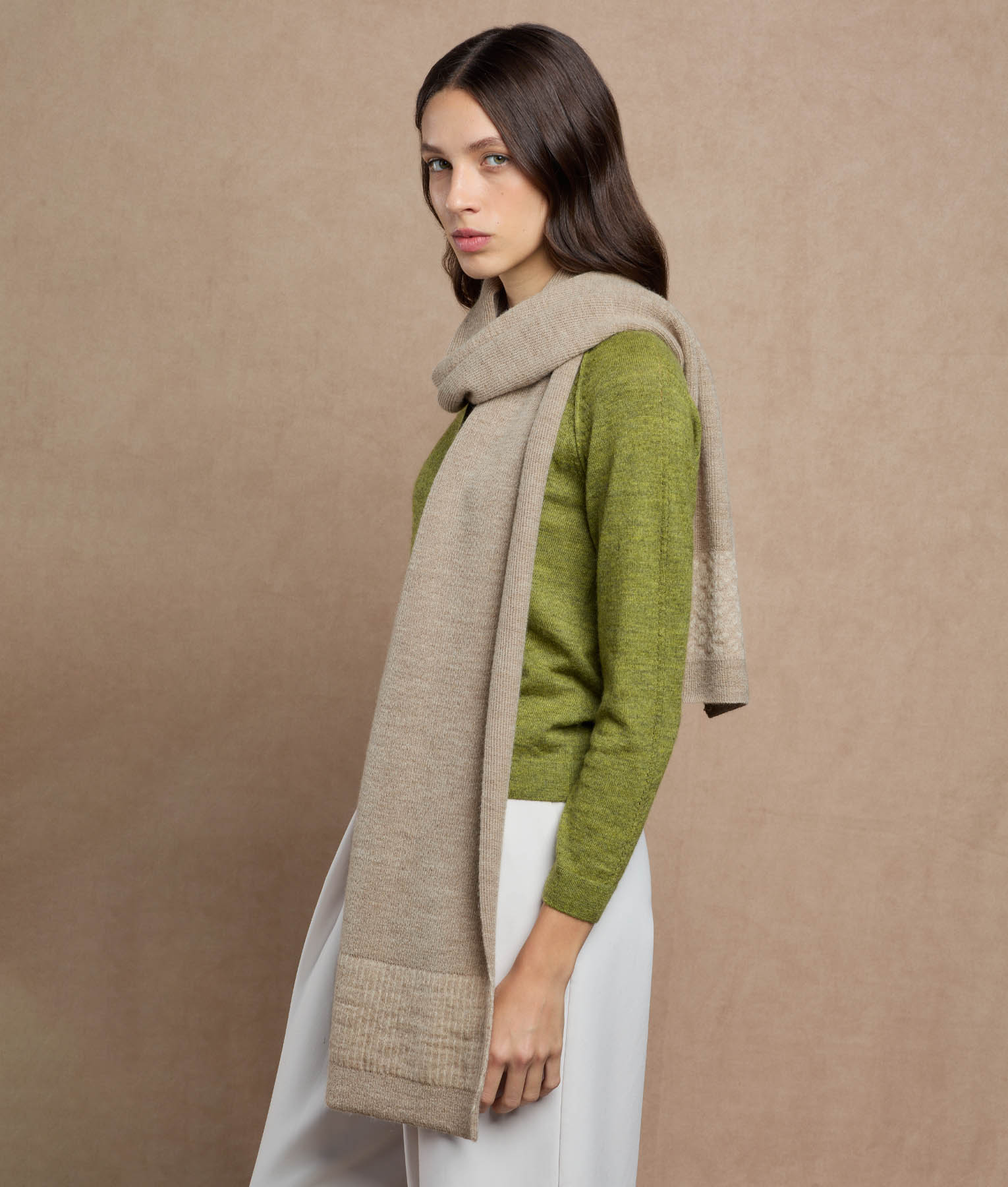 Jacquard & Ribs Scarf