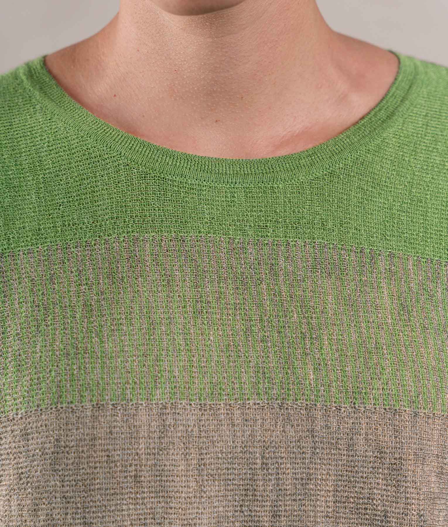 Easy Fit Sweatshirt Sweater - Lime Green And Mottled Beige