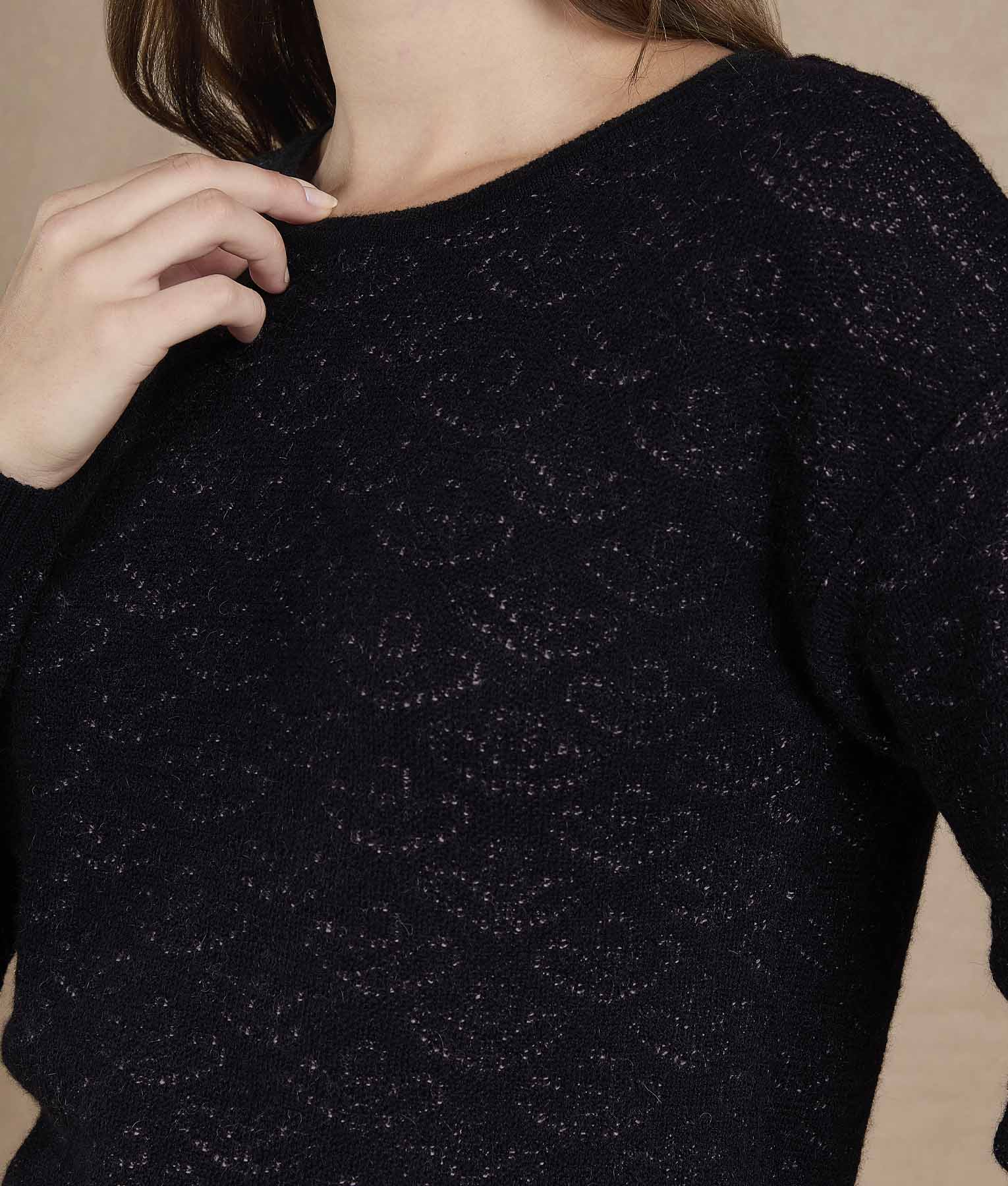 Sweater Floral Negro