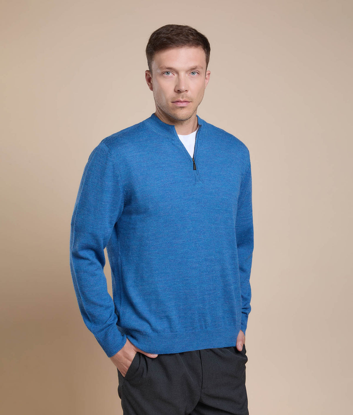 Basic High-Neck Jersey Sweater