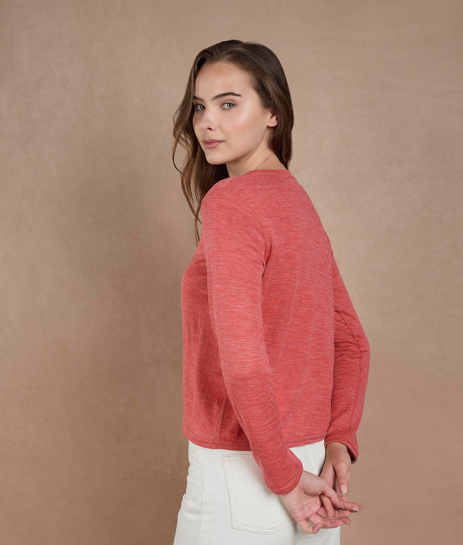 Peach Bloom and Living Coral Reversible Sweater