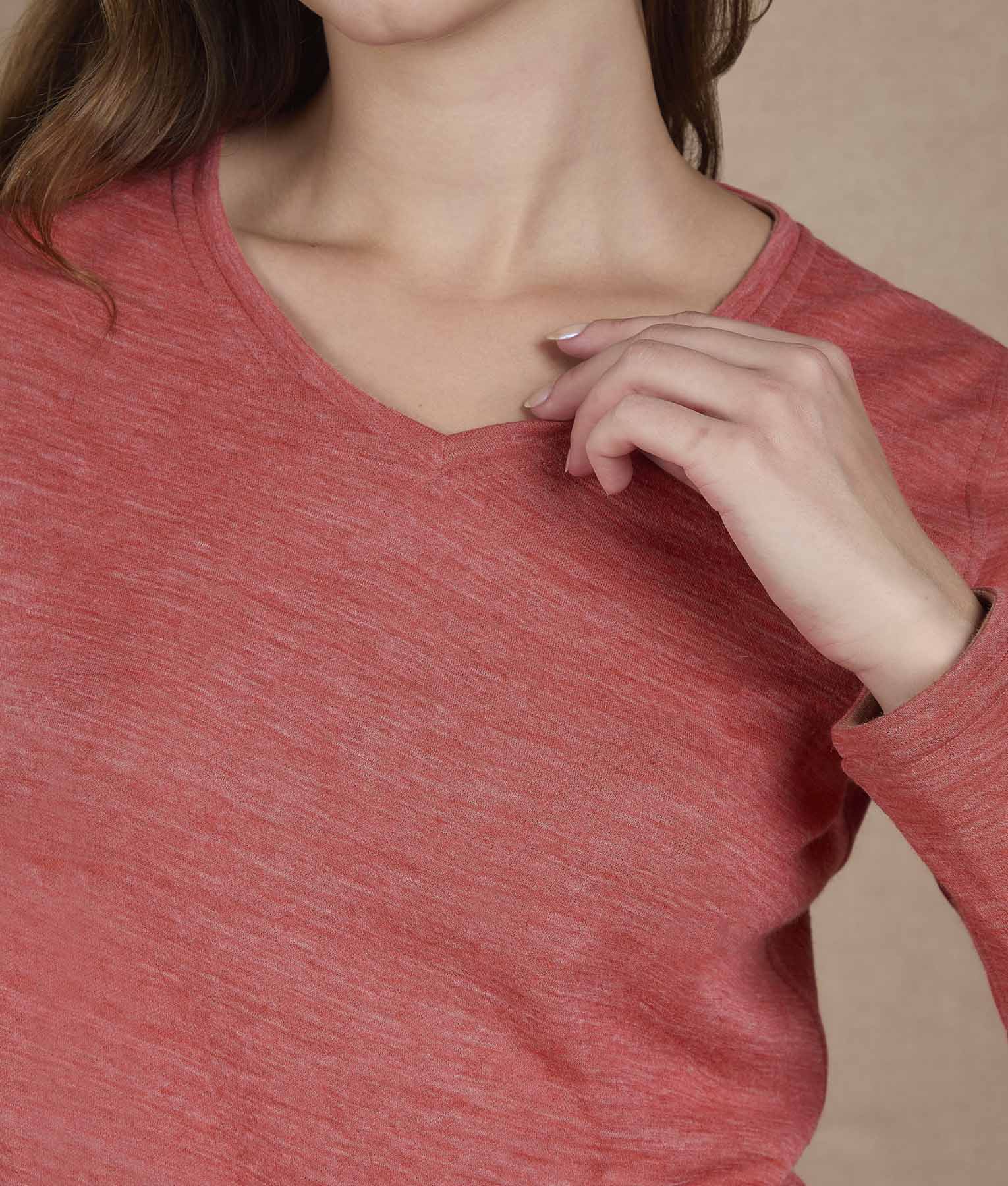 Peach Bloom V-Neck Reversible Sweater