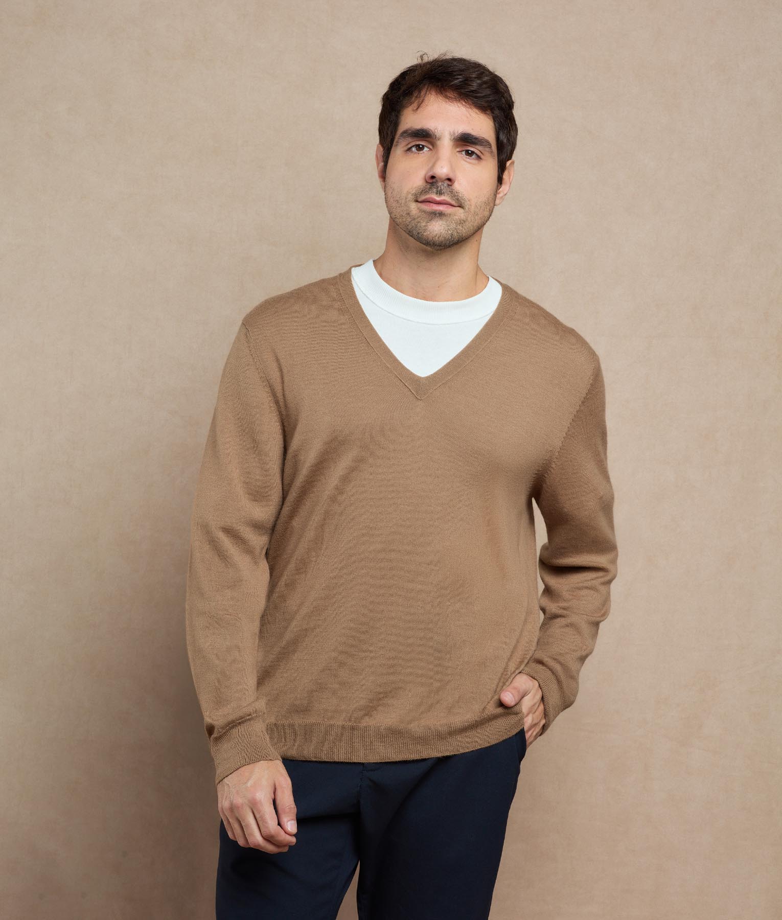 Jersey V Neck Pullover