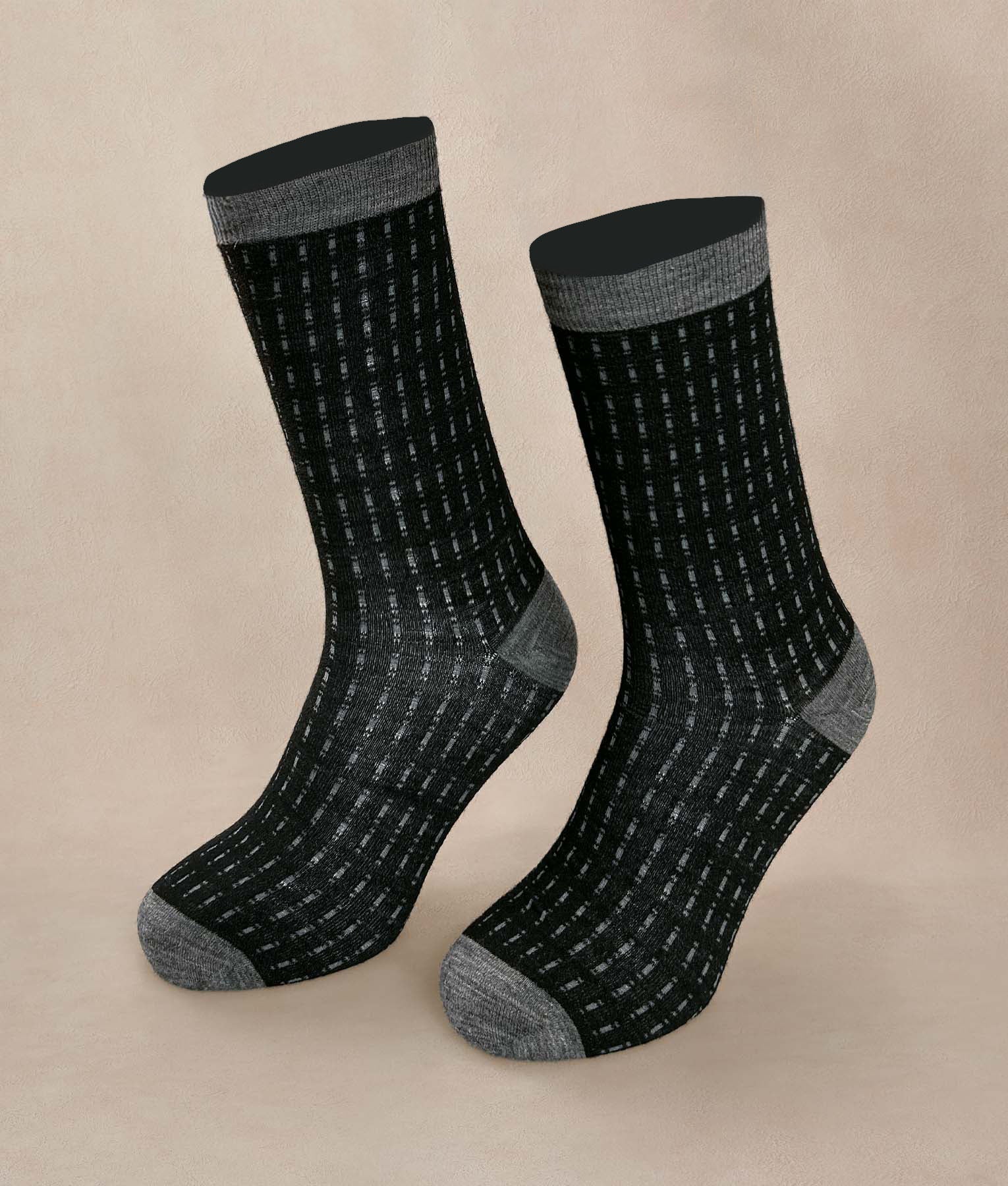 Mens Socks Lines Interrupted - gray