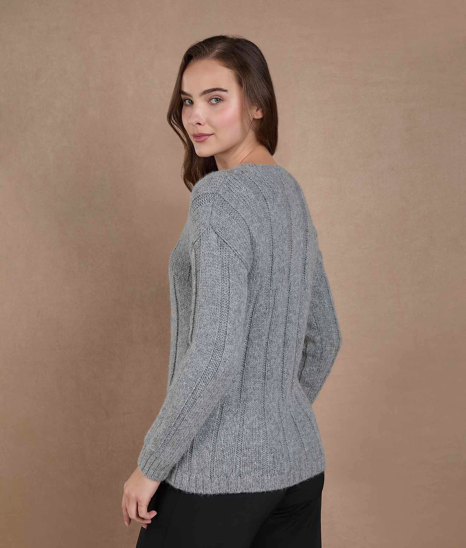 Silver Gray Classic Sweater