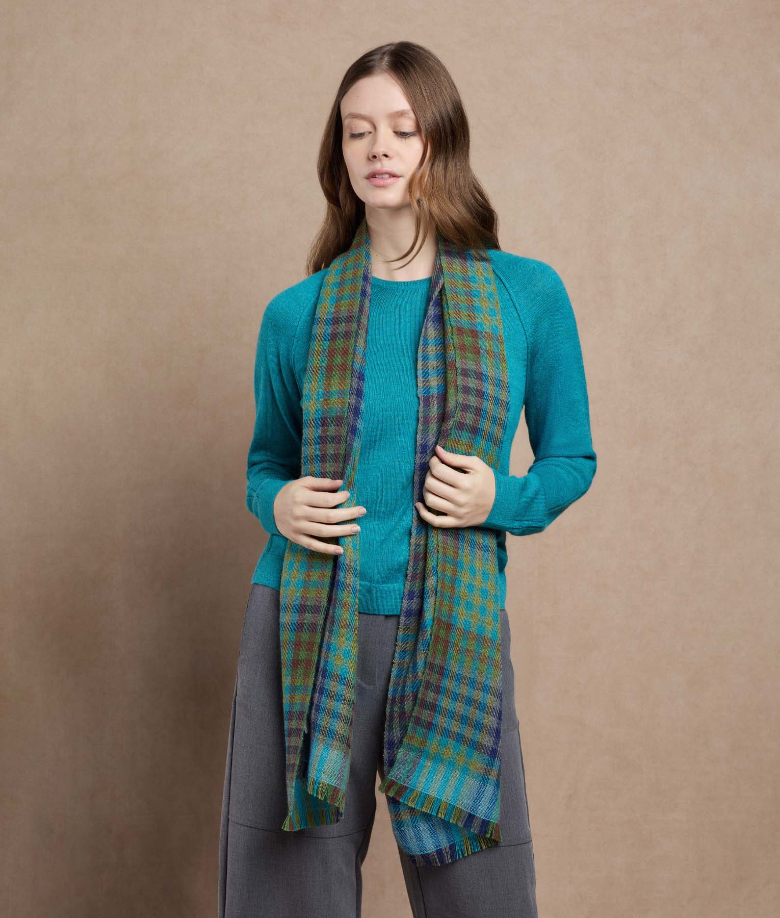 Coloured Basket Weave Scarf