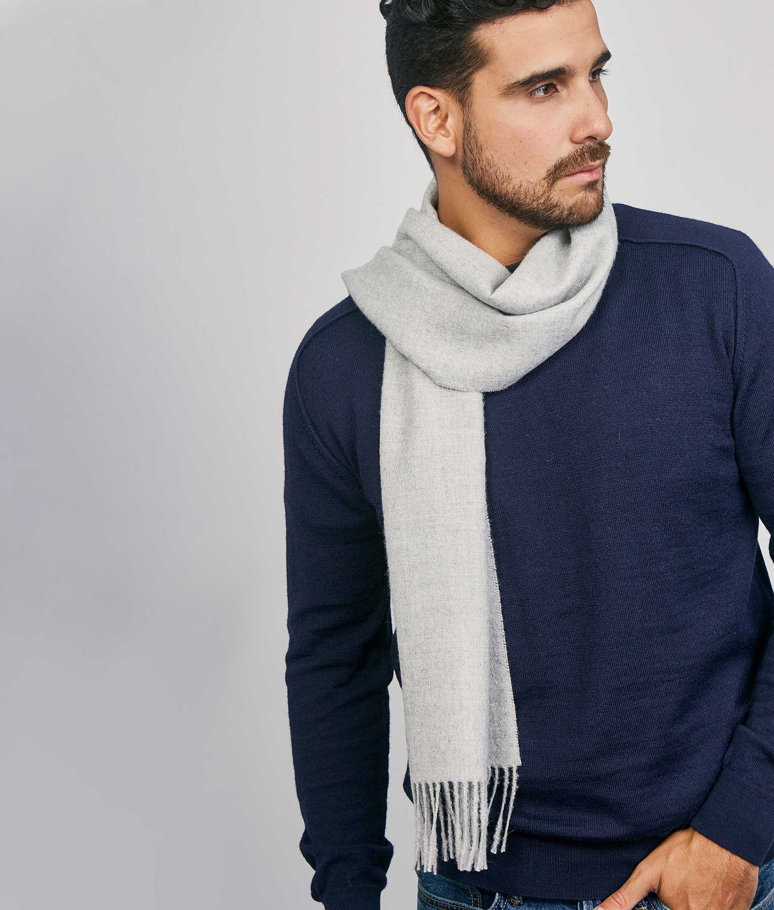 Long Brushed Scarf - Chateau Gray