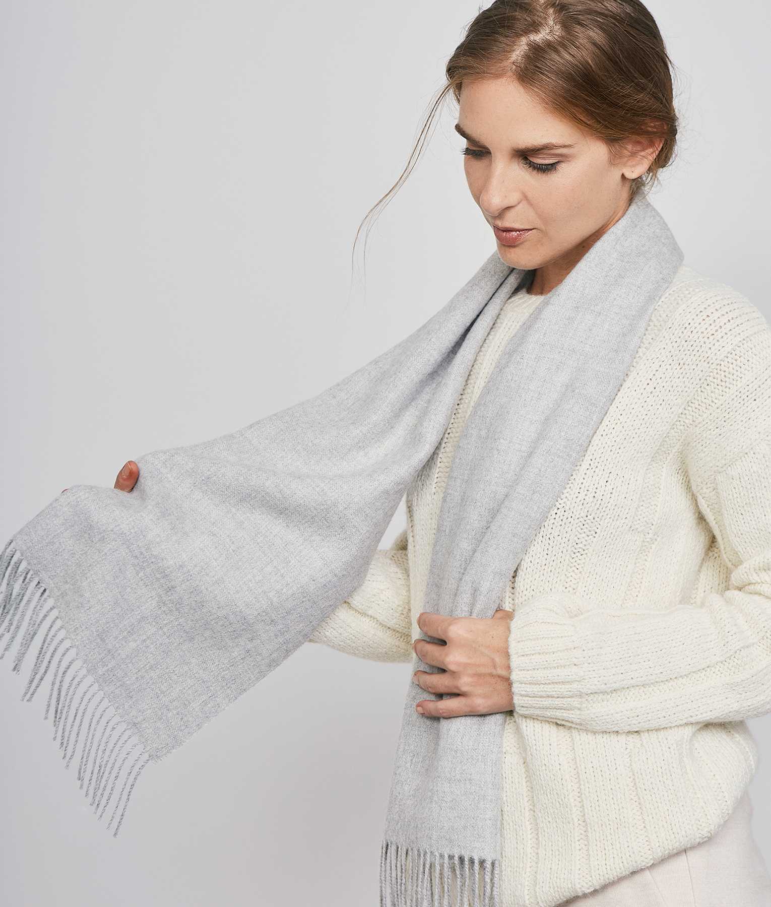 Long Brushed Scarf - Chateau Gray