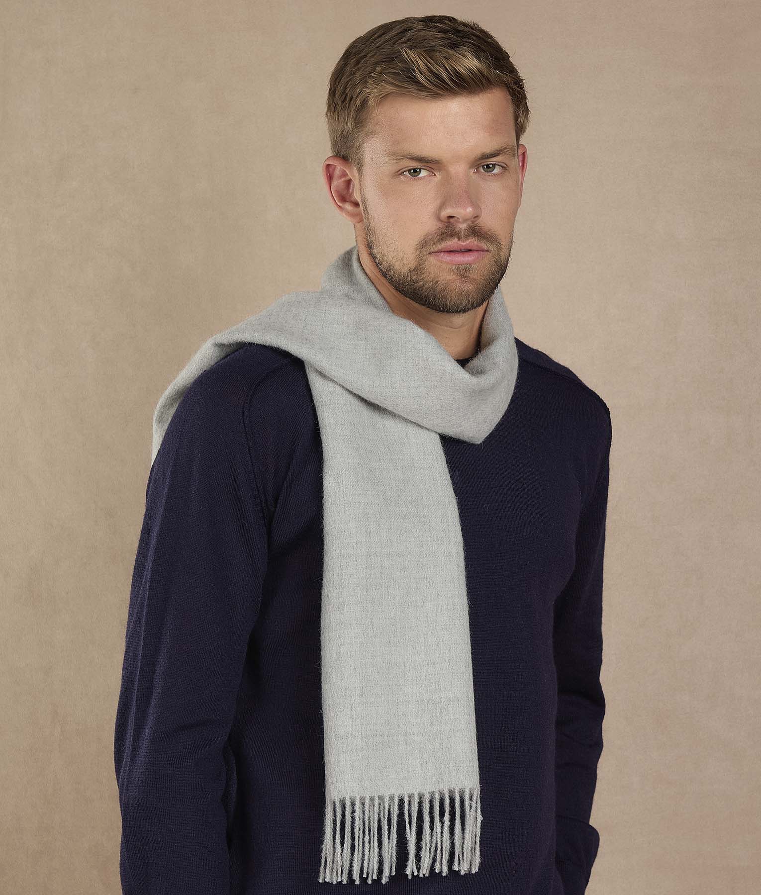 Long Brushed Scarf - Chateau Gray