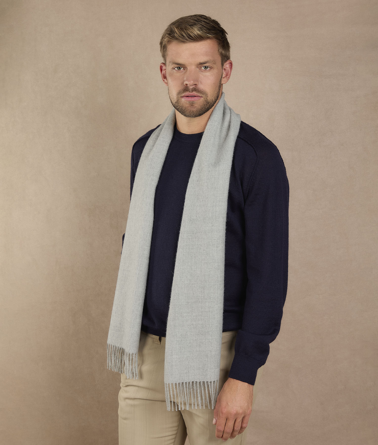 Long Brushed Scarf - Chateau Gray