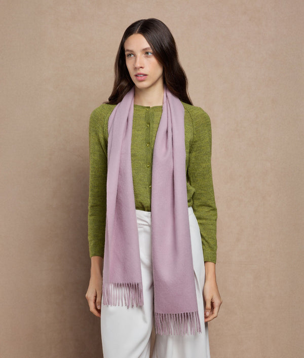 Long Brushed Scarf — Pink Lavender — pink lavender baby alpaca by Sol Alpaca