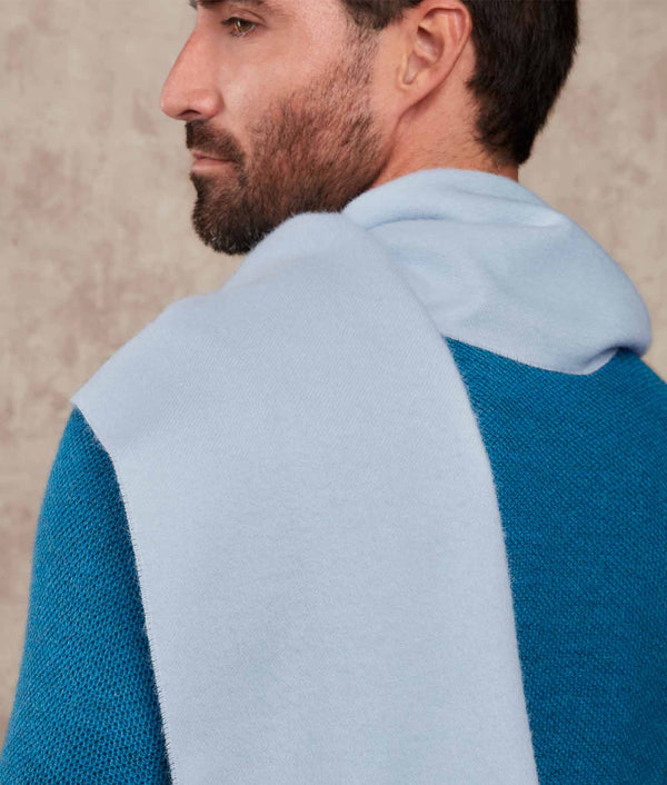 Long Brushed Scarf — Pearl Blue — pearl blue baby alpaca by Sol Alpaca