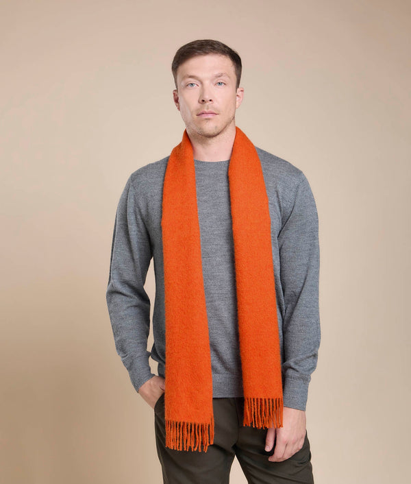 Essential Shawl — Burnt Orange — burnt orange baby alpaca by Sol Alpaca