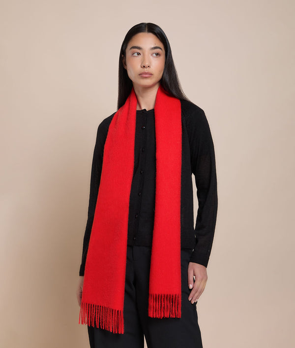 Essential Shawl — Fiesta Red — fiesta red baby alpaca by Sol Alpaca