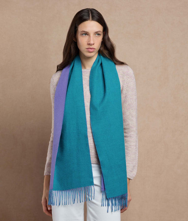 Double Face Scarf — Redwood And Dark Gull Gray — redwood and dark gull gray baby alpaca by Sol Alpaca