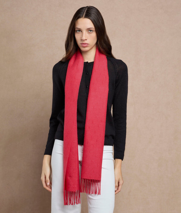 Los Adoquines Scarf — Aurora Red — aurora red baby alpaca by Sol Alpaca