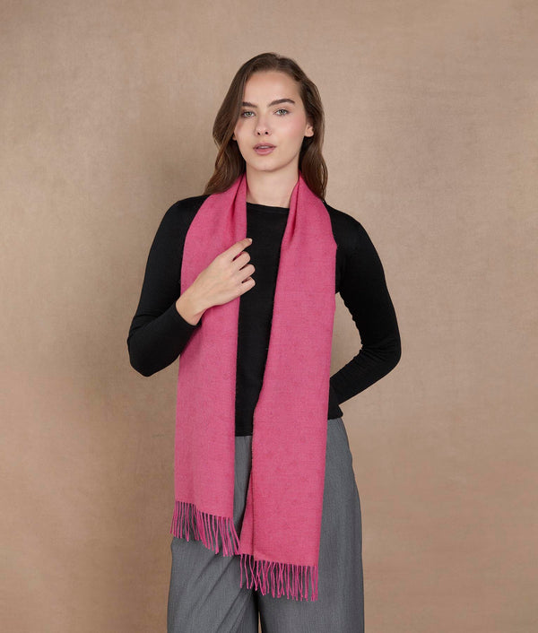 Los Adoquines Scarf — Pink Yarrow — pink yarrow baby alpaca by Sol Alpaca