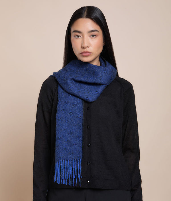 Adoquines Shawl — Indigo Blue — indigo blue baby alpaca by Sol Alpaca