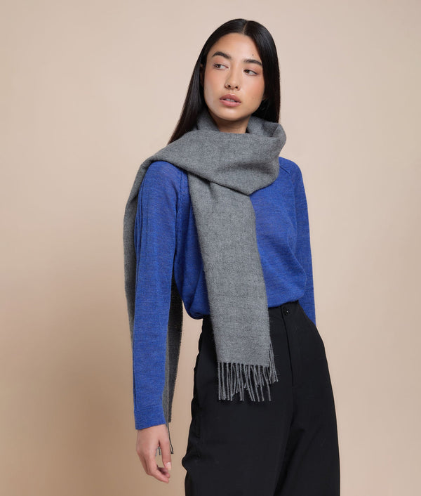 Imaginación Shawl — Melange Gray — melange gray baby alpaca by Sol Alpaca
