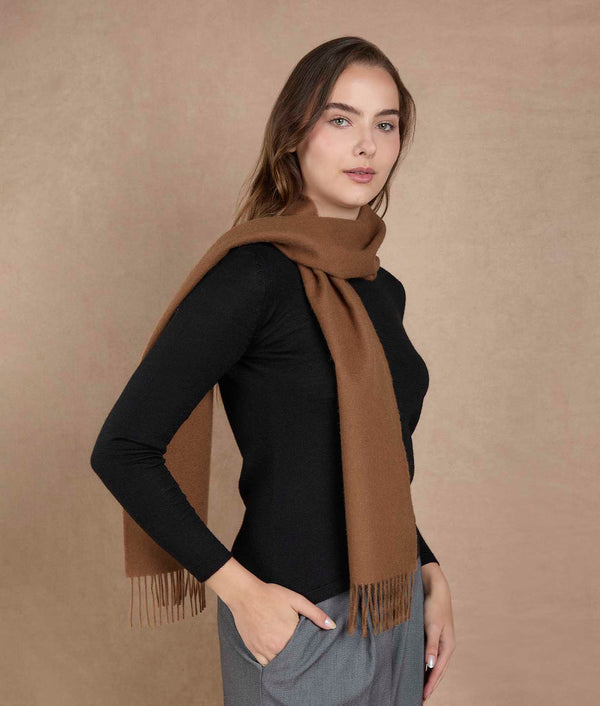 Premium Alpaca Brushed Scarf — Tabaco Brown — tabaco brown alpaca by Sol Alpaca
