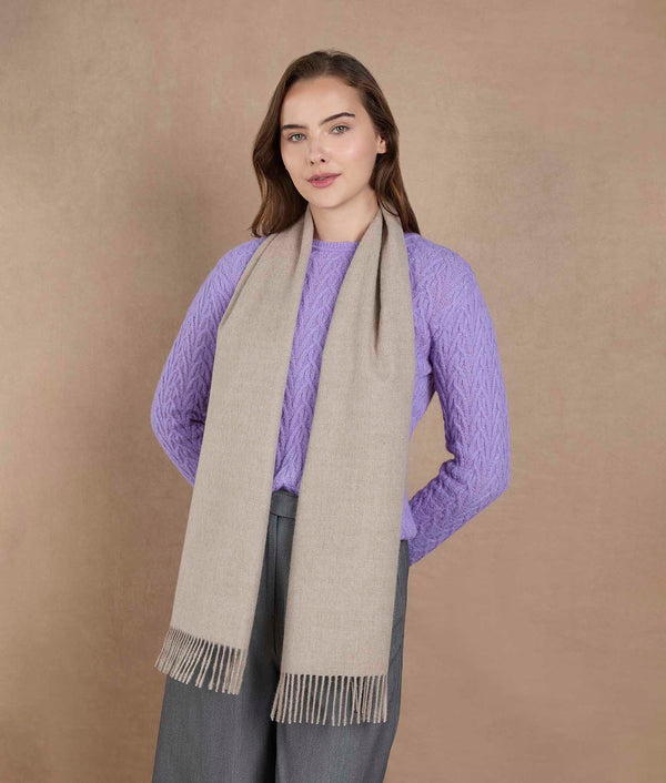 Baby Premium Brushed Scarf - Taupe Simply — taupe simply alpaca by Sol Alpaca
