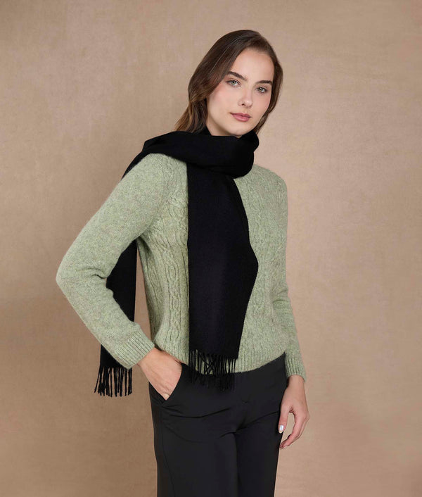 Baby Premium Brushed Scarf - Black — black alpaca by Sol Alpaca