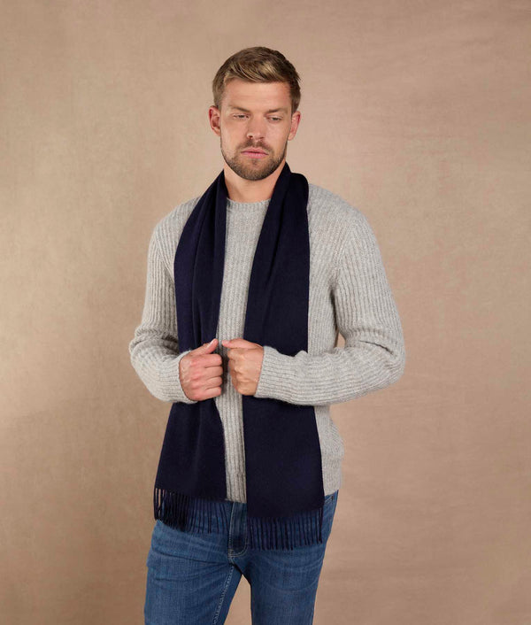 Premium Alpaca Brushed Scarf — Navy Blue — navy blue alpaca by Sol Alpaca