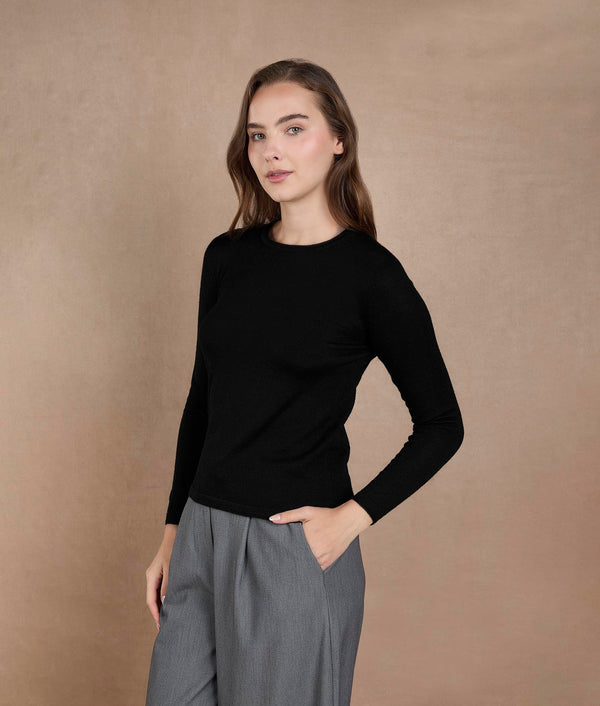 Fully Fashion Sweater — Black — black baby alpaca by Sol Alpaca